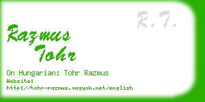 razmus tohr business card